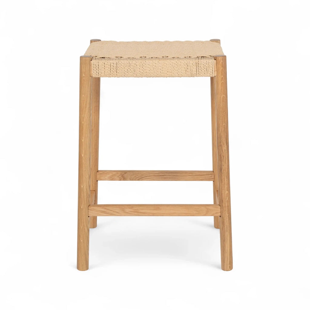 4er Set Barhocker Ida mit Geflechtsitz - Wildeiche - FURNHOUSE