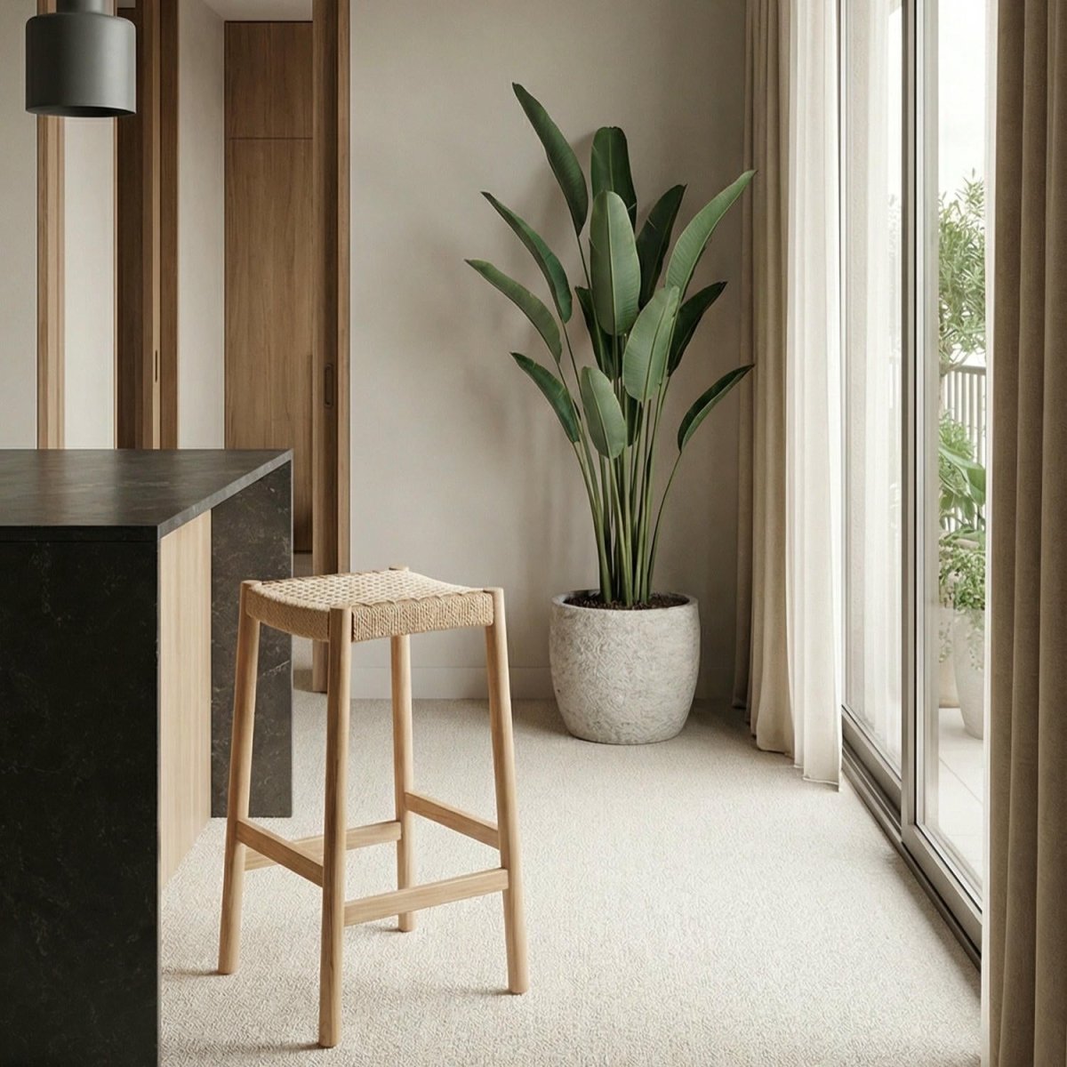 Barhocker Ida mit Geflechtsitz - Wildeiche - FURNHOUSE