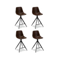 4er Set Barhocker Isabel - Drehbar - Dunkelbraun - FURNHOUSE