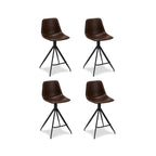 4er Set Barhocker Isabel, drehbar, Kunstleder Dunkelbraun