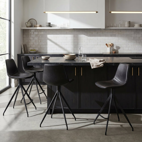 4er Set Barhocker Isabel - Drehbar - Schwarz - IBBE DESIGN - FURNHOUSE