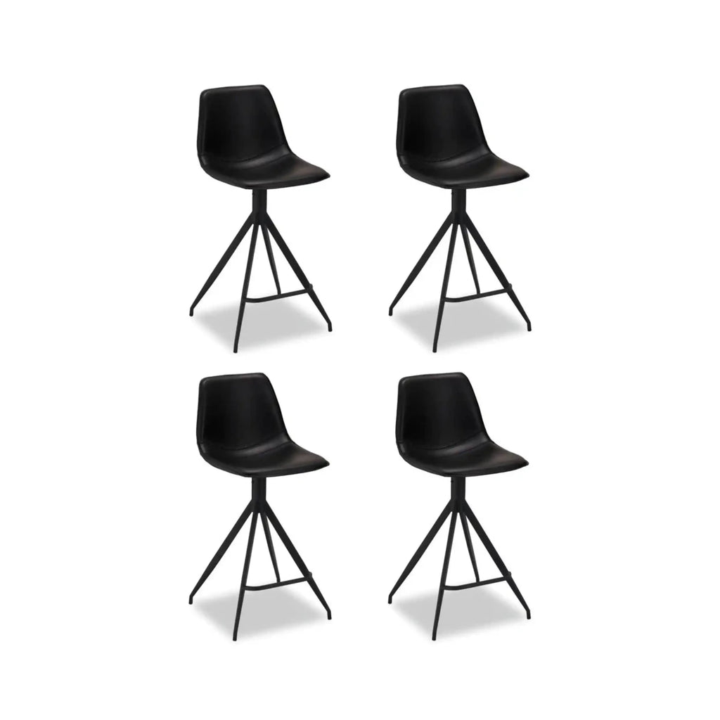 4er Set Barhocker Isabel - Drehbar - Schwarz - FURNHOUSE