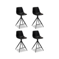 4er Set Barhocker Isabel - Drehbar - Schwarz - FURNHOUSE