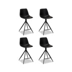 4er Set Barhocker Isabel, drehbar, Kunstleder Schwarz