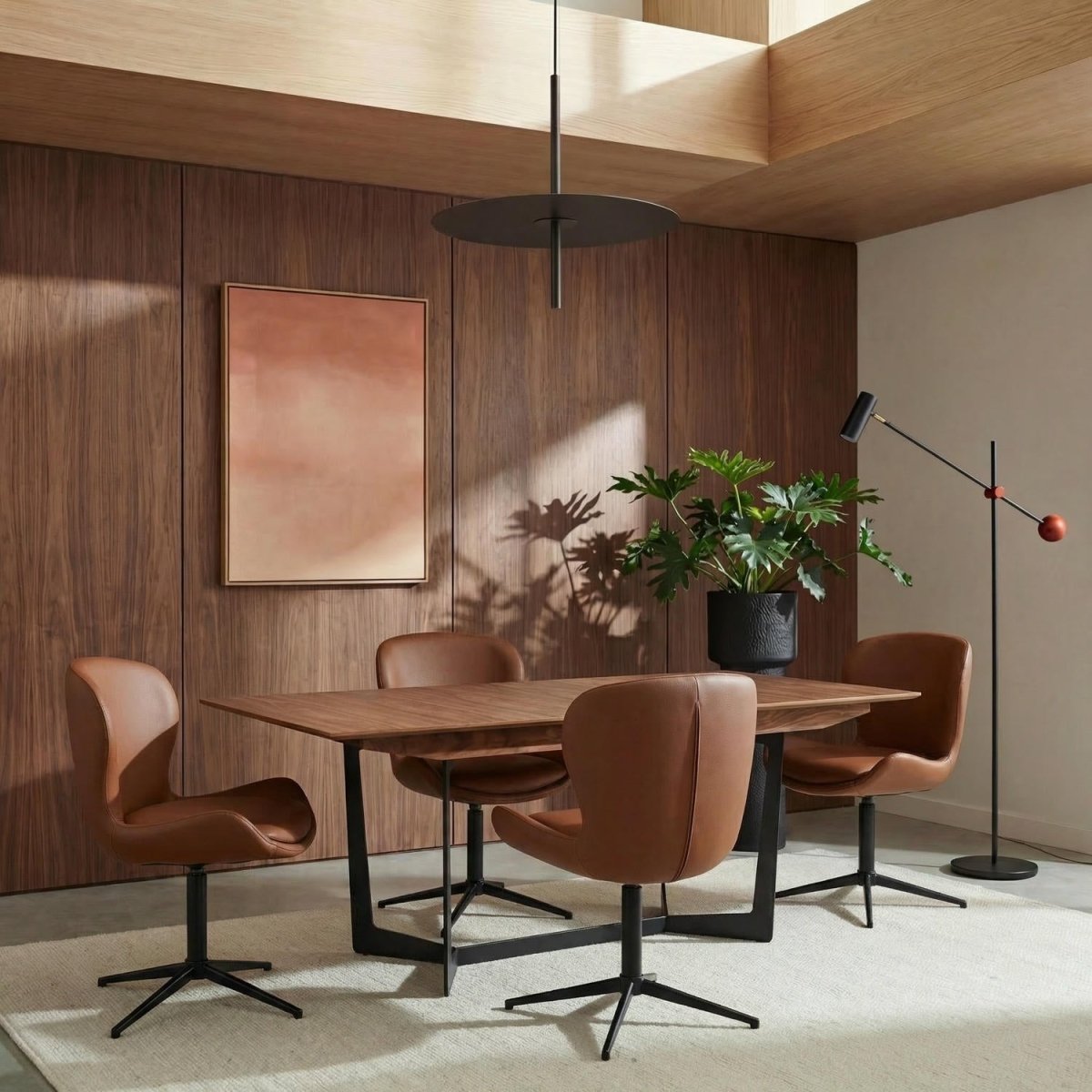4er Set Esszimmerstühle - Drehbar - Dunkelbraun - IBBE DESIGN - FURNHOUSE