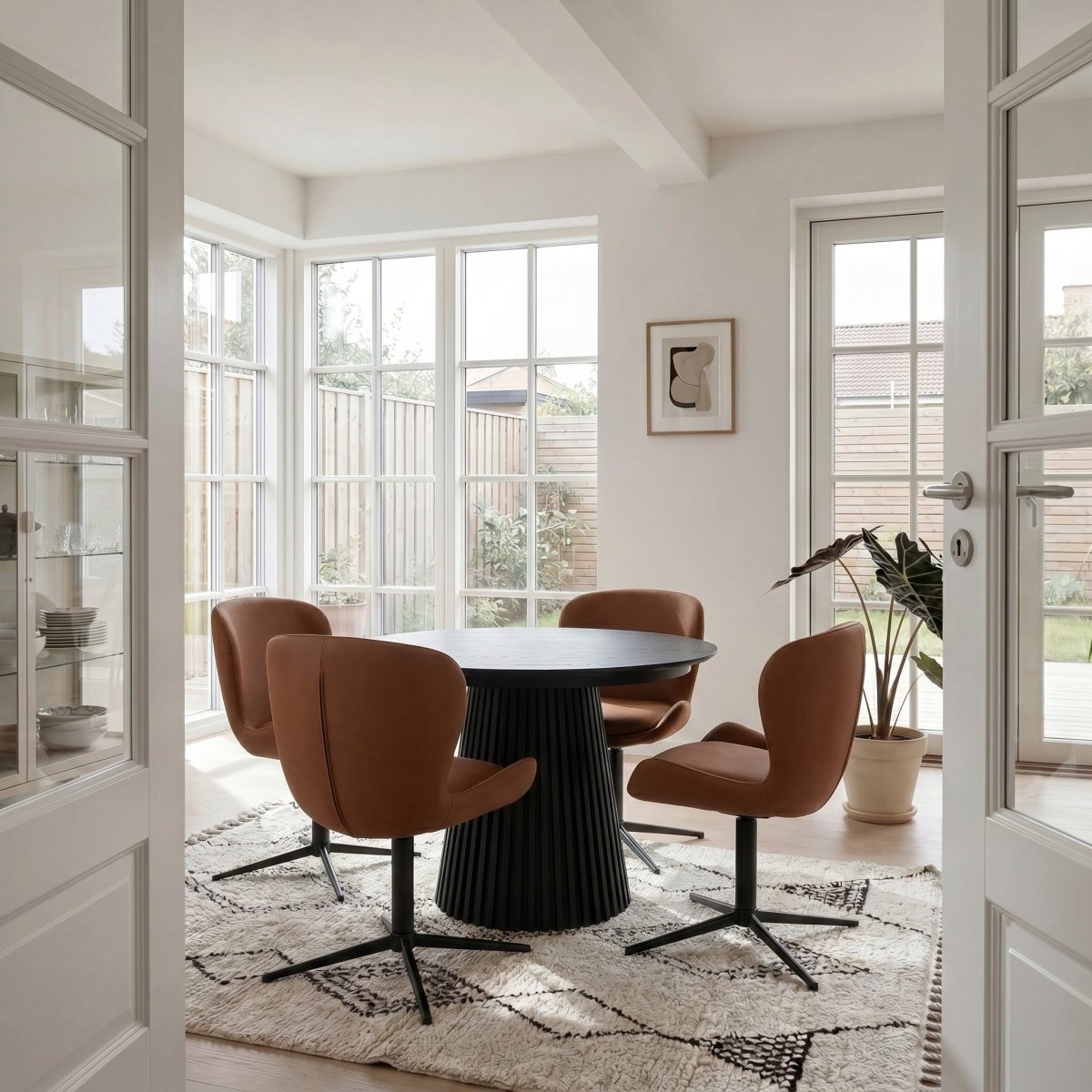 4er Set Esszimmerstühle - Drehbar - Hellbraun - IBBE DESIGN - FURNHOUSE