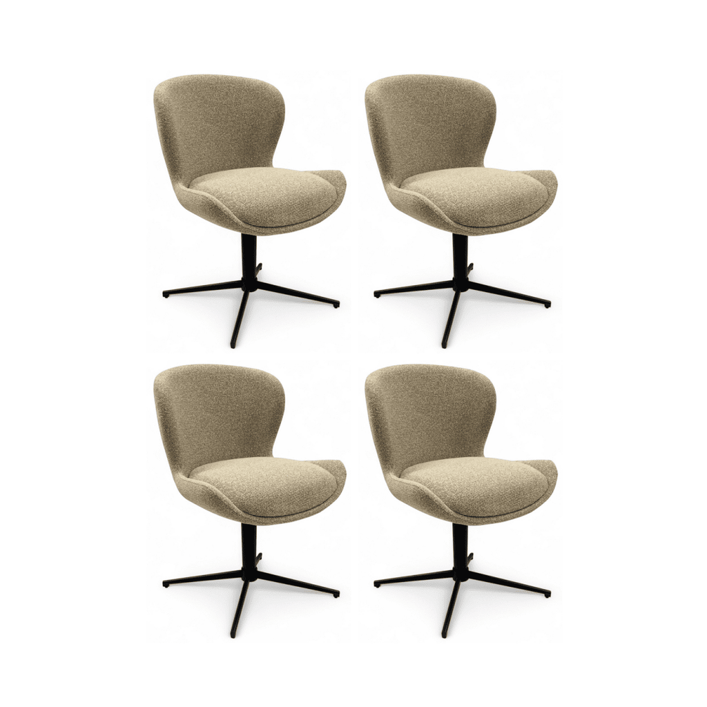 4er Set Esszimmerstühle - Drehbar - Beige - FURNHOUSE