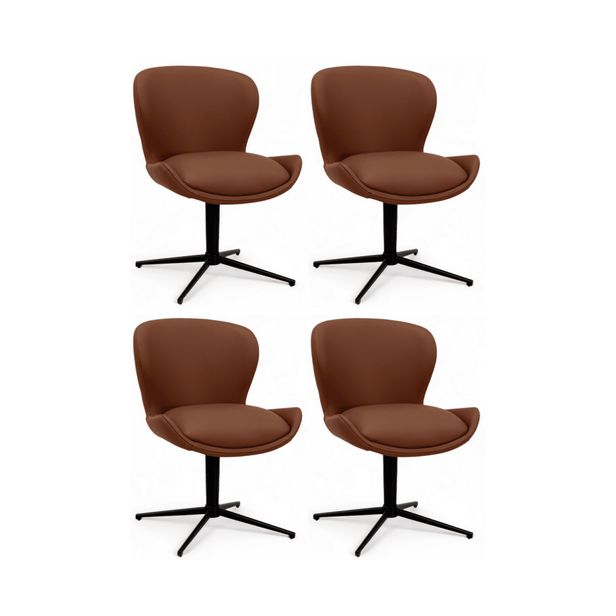 4er Set Esszimmerstühle - Drehbar - Dunkelbraun - FURNHOUSE