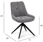 4er Set Esszimmerstühle Helena - Drehbar - Grau - FURNHOUSE