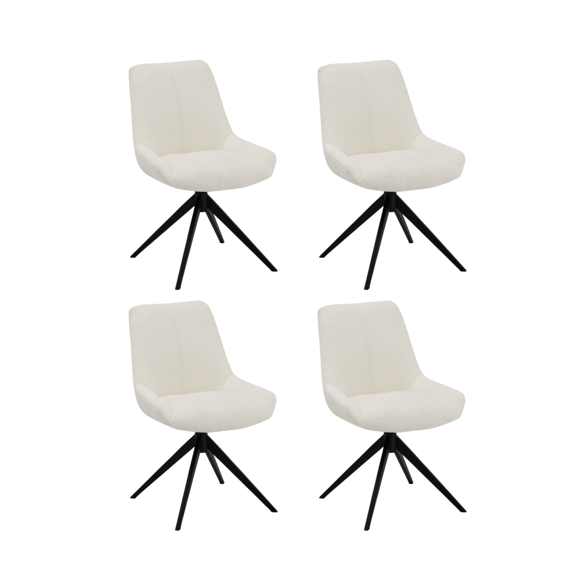 4er Set Esszimmerstühle Helena - Drehbar - Weiß - FURNHOUSE