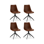 4er Set Esszimmerstühle Isabel - Drehbar - Cognac Braun - FURNHOUSE