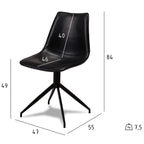 4er Set Esszimmerstühle Isabel - Drehbar - Schwarz - FURNHOUSE