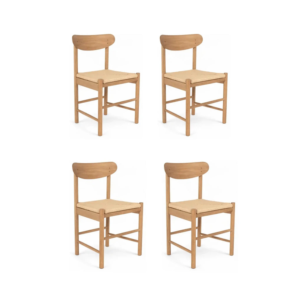 4er Set Esszimmerstühle Malou mit Geflechtsitz - Wildeiche - FURNHOUSE