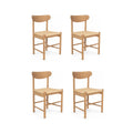 4er Set Esszimmerstühle Malou mit Geflechtsitz - Wildeiche - FURNHOUSE