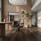 4er Set Esszimmerstühle mit Armlehne - Drehbar - Braun - FURNHOUSE