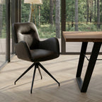 4er Set Esszimmerstühle mit Armlehne - Drehbar - Braun - FURNHOUSE