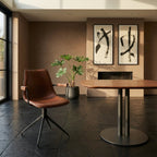 4er Set Esszimmerstühle mit Armlehne - Drehbar - Cognac Braun - FURNHOUSE