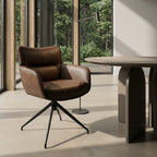 4er Set Esszimmerstühle mit Armlehne - Drehbar - Cognac Braun - FURNHOUSE