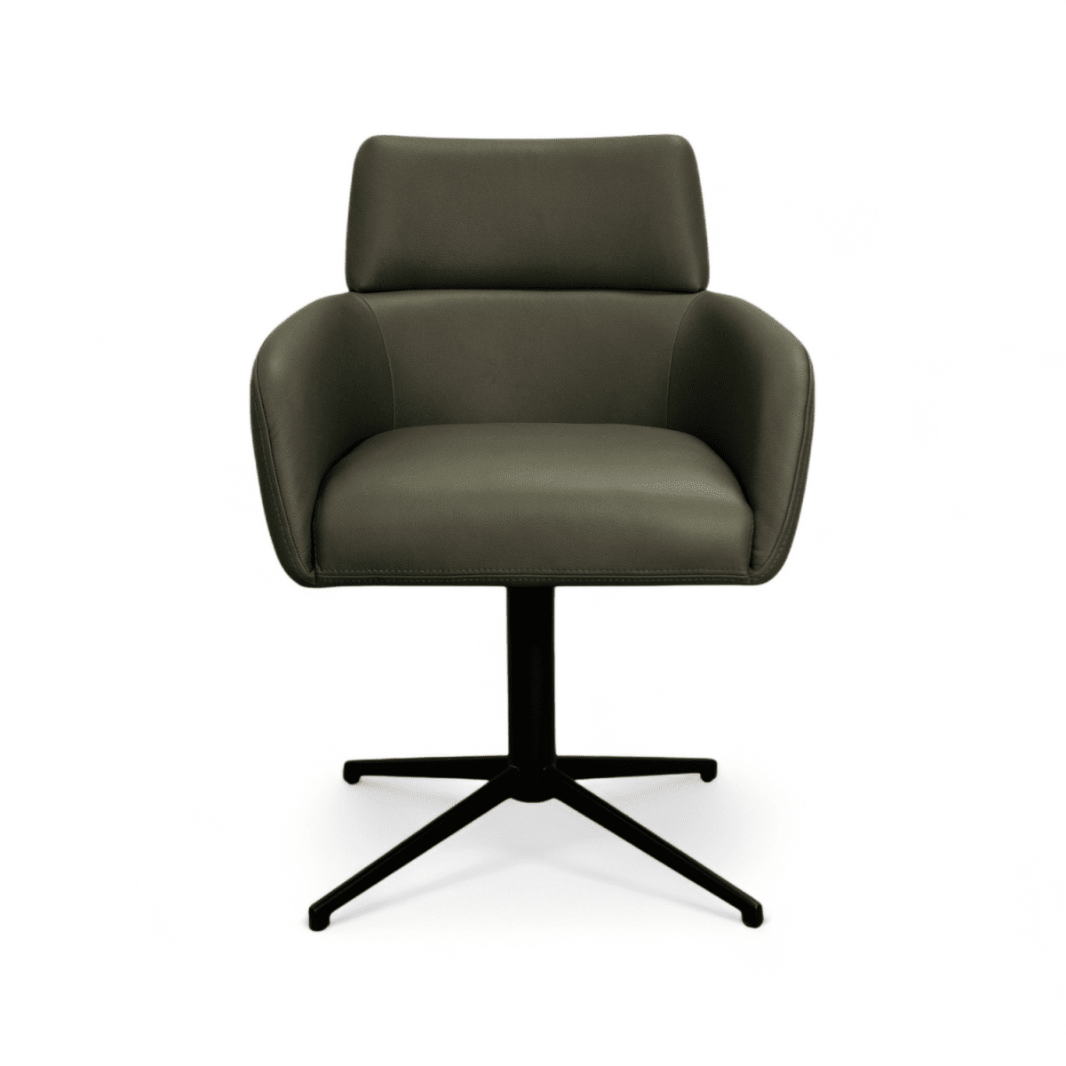 4er Set Esszimmerstühle mit Armlehne - Drehbar - Olivgrün - FURNHOUSE