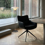 4er Set Esszimmerstühle mit Armlehne - Drehbar - Schwarz - FURNHOUSE