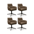 4er Set Esszimmerstühle mit Armlehne - Drehbar - Taupe - FURNHOUSE