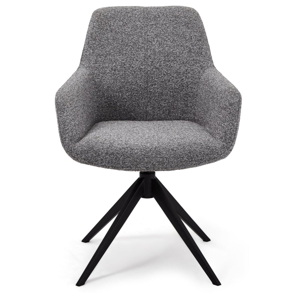 4er Set Esszimmerstühle mit Armlehne Helena - Drehbar - Grau - FURNHOUSE