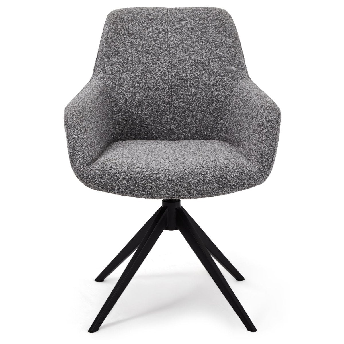 4er Set Esszimmerstühle mit Armlehne Helena - Drehbar - Grau - FURNHOUSE