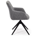 4er Set Esszimmerstühle mit Armlehne Helena - Drehbar - Grau - FURNHOUSE