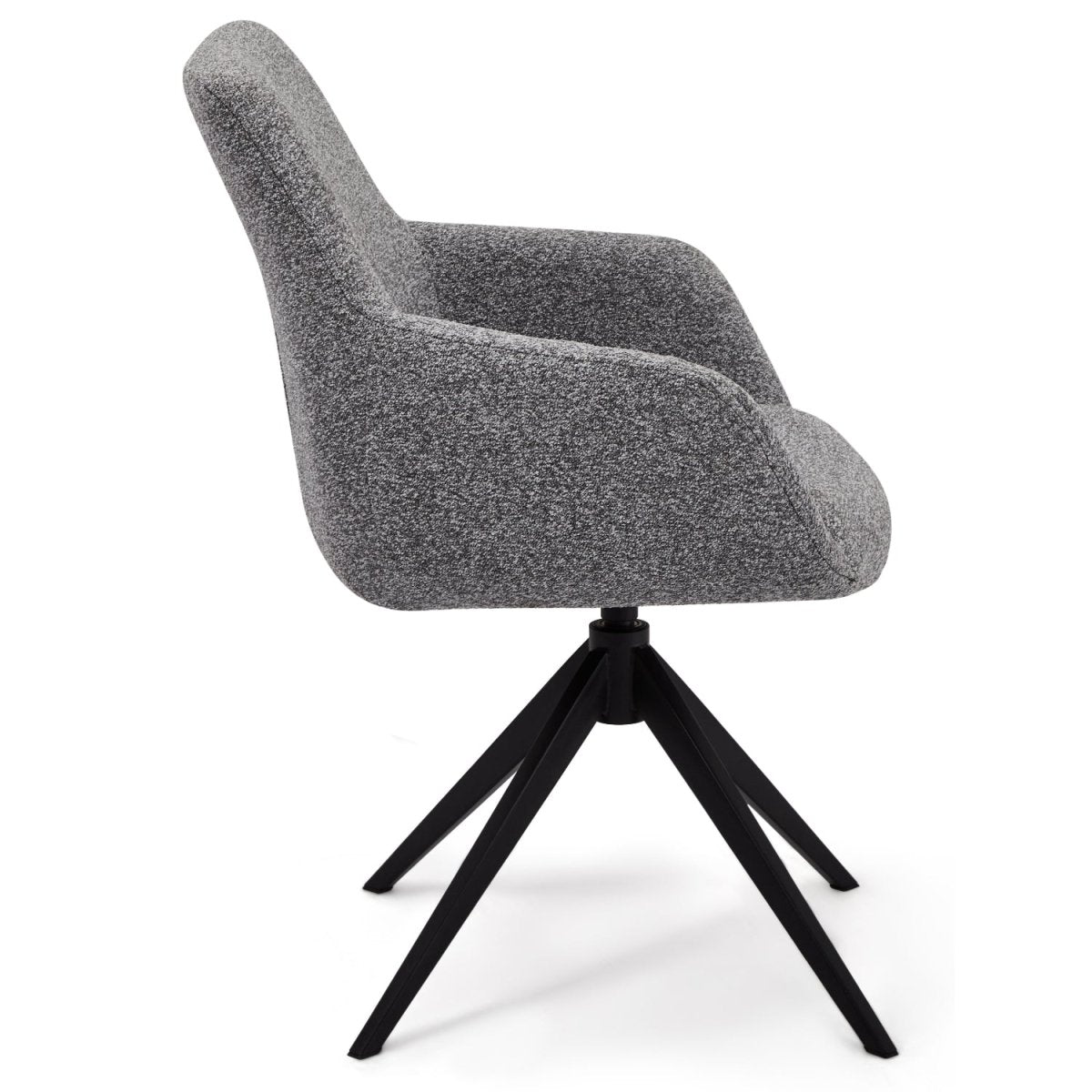 4er Set Esszimmerstühle mit Armlehne Helena - Drehbar - Grau - FURNHOUSE