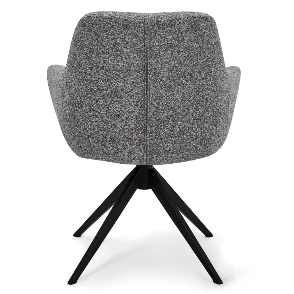 4er Set Esszimmerstühle mit Armlehne Helena - Drehbar - Grau - FURNHOUSE