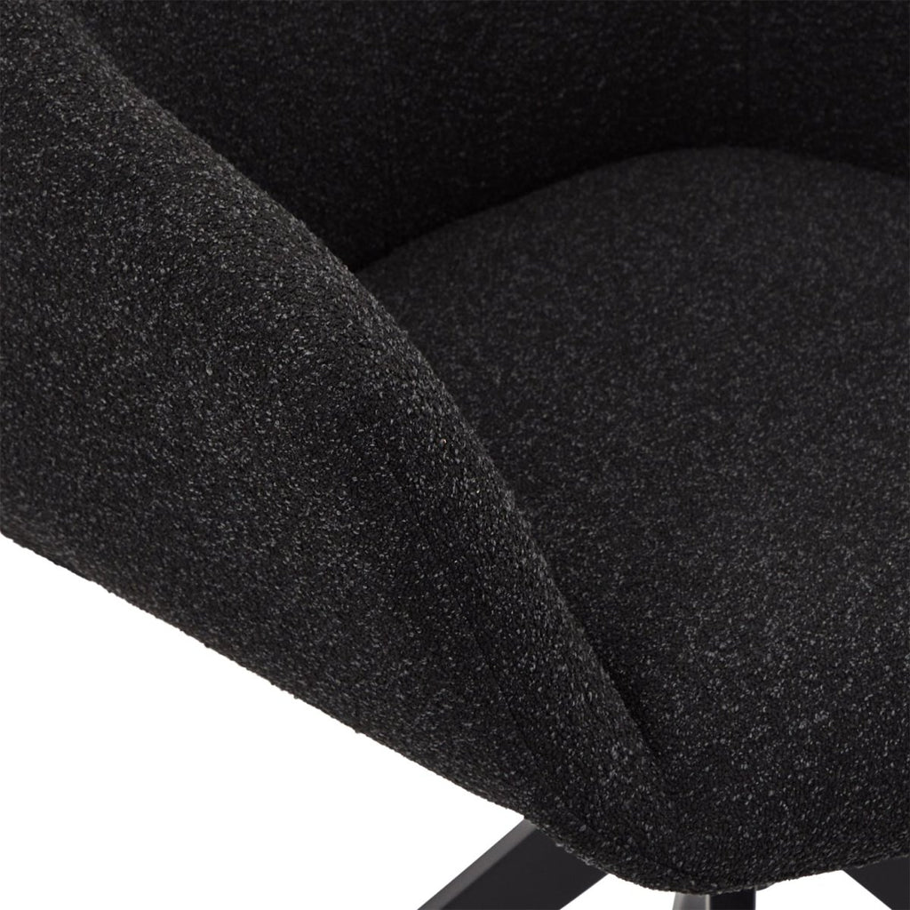 4er Set Esszimmerstühle mit Armlehne Helena - Drehbar - Schwarz - FURNHOUSE