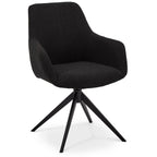 4er Set Esszimmerstühle mit Armlehne Helena - Drehbar - Schwarz - FURNHOUSE