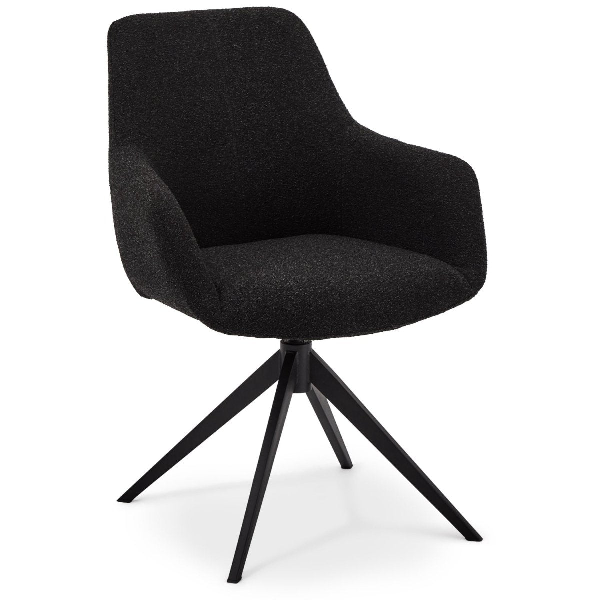 4er Set Esszimmerstühle mit Armlehne Helena - Drehbar - Schwarz - FURNHOUSE