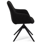 4er Set Esszimmerstühle mit Armlehne Helena - Drehbar - Schwarz - FURNHOUSE