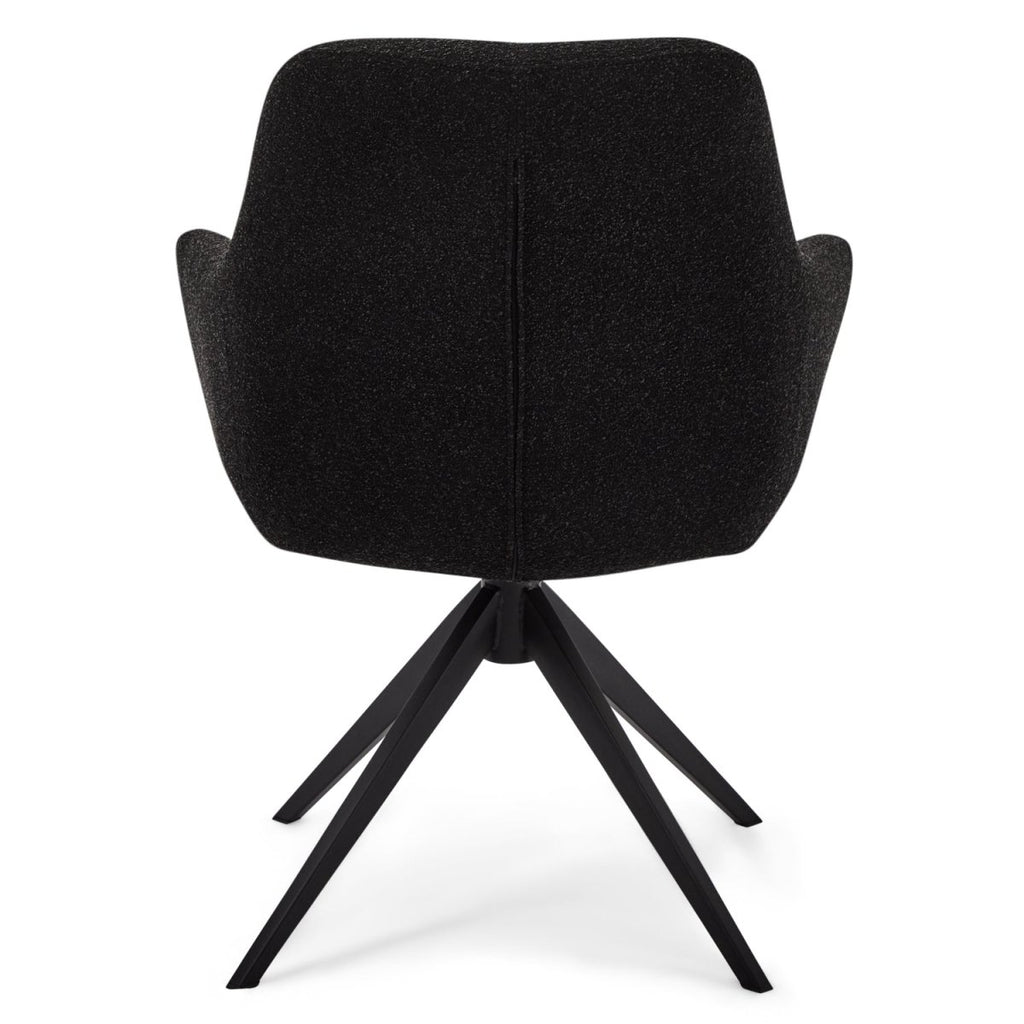 4er Set Esszimmerstühle mit Armlehne Helena - Drehbar - Schwarz - FURNHOUSE