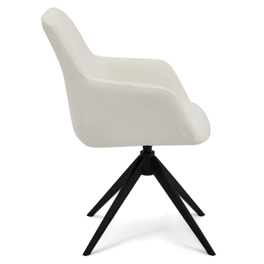 4er Set Esszimmerstühle mit Armlehne Helena - Drehbar - Weiß - FURNHOUSE