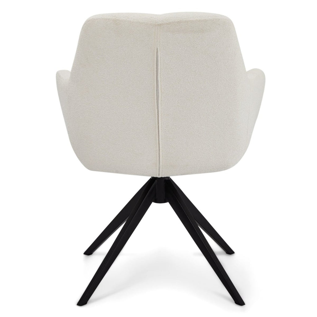 4er Set Esszimmerstühle mit Armlehne Helena - Drehbar - Weiß - FURNHOUSE