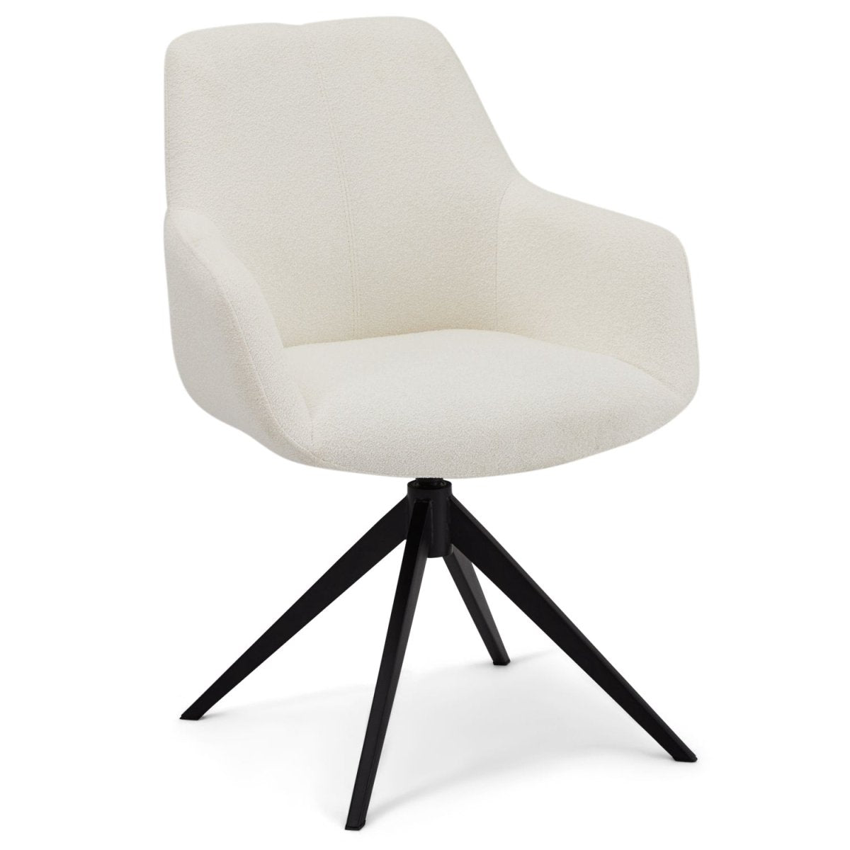 4er Set Esszimmerstühle mit Armlehne Helena - Drehbar - Weiß - FURNHOUSE