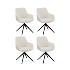 4er Set Esszimmerstühle mit Armlehne Helena - Drehbar - Weiß - FURNHOUSE