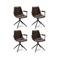 4er Set Esszimmerstühle mit Armlehne - Drehbar - Braun - FURNHOUSE