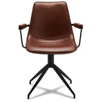 4er Set Esszimmerstühle mit Armlehne Isabel - Drehbar - Cognac Braun - FURNHOUSE