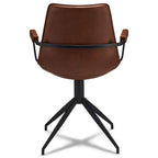 4er Set Esszimmerstühle mit Armlehne Isabel - Drehbar - Cognac Braun - FURNHOUSE