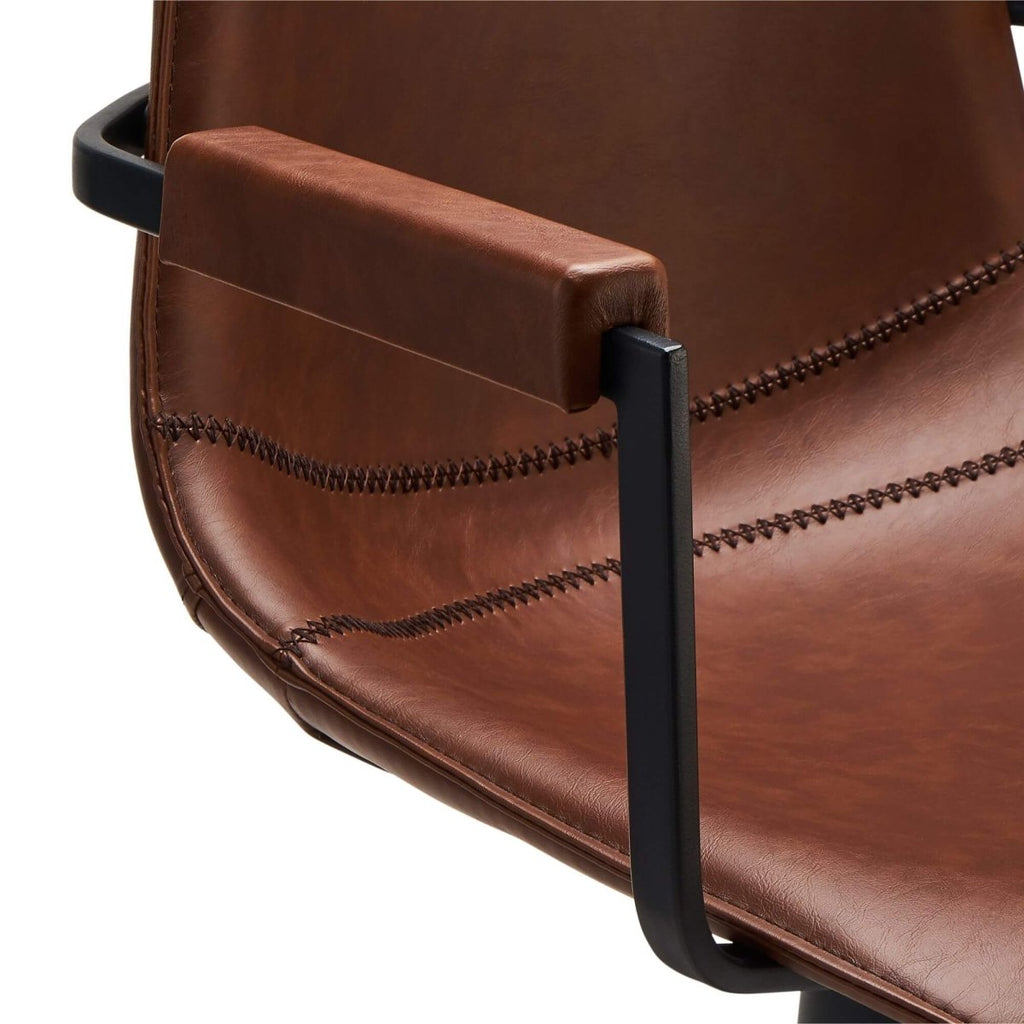 4er Set Esszimmerstühle mit Armlehne Isabel - Drehbar - Cognac Braun - FURNHOUSE