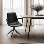 4er Set Esszimmerstühle mit Armlehne Isabel - Drehbar - Schwarz - FURNHOUSE