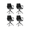 4er Set Esszimmerstühle mit Armlehne - Drehbar - Schwarz - FURNHOUSE