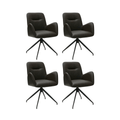 4er Set Esszimmerstühle mit Armlehne - Drehbar - Braun - FURNHOUSE