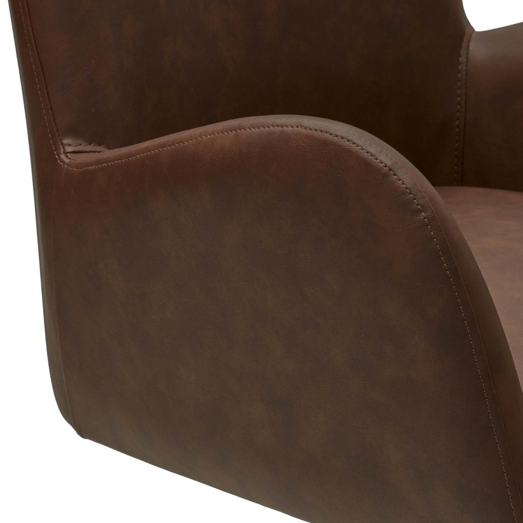 4er Set Esszimmerstühle mit Armlehne Jennifer - Drehbar - Cognac Braun - FURNHOUSE