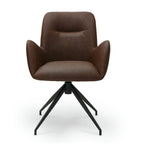 4er Set Esszimmerstühle mit Armlehne Jennifer - Drehbar - Cognac Braun - FURNHOUSE