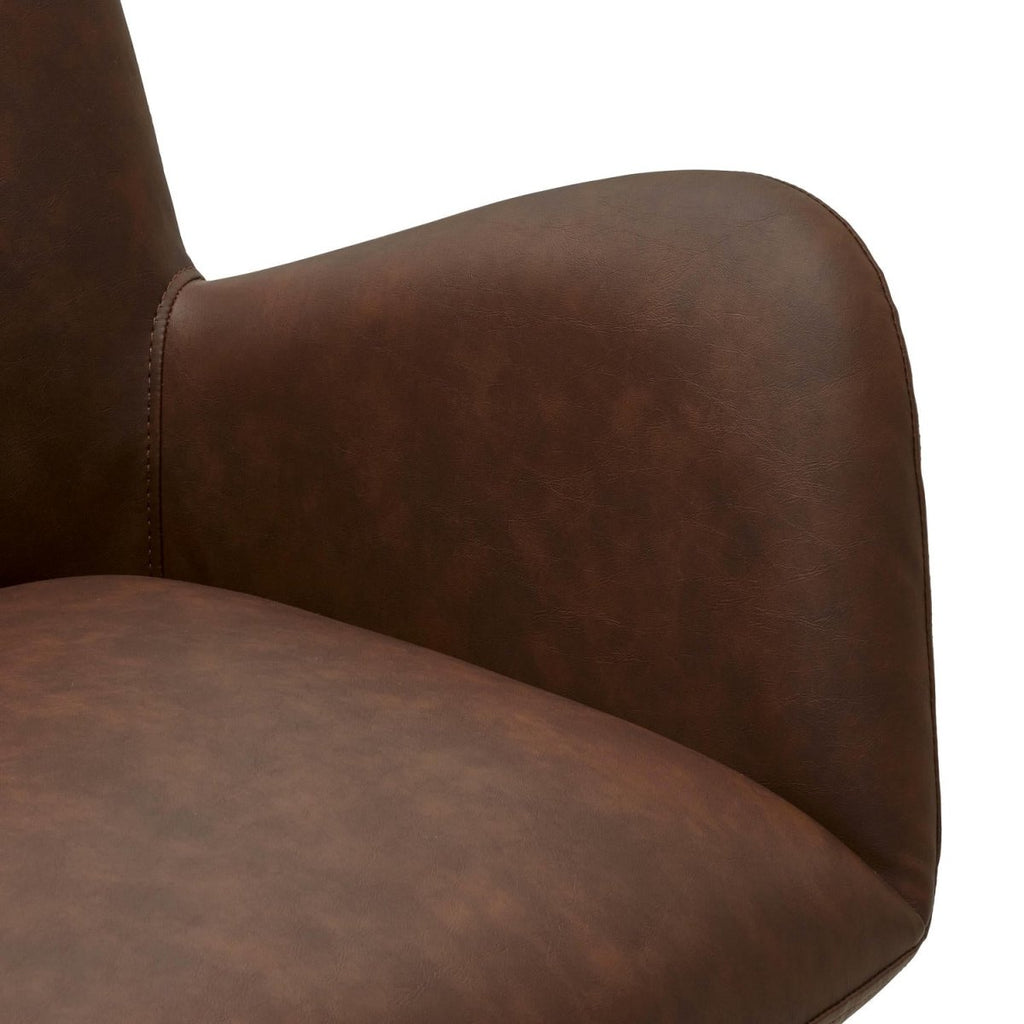 4er Set Esszimmerstühle mit Armlehne Jennifer - Drehbar - Cognac Braun - FURNHOUSE