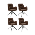 4er Set Esszimmerstühle mit Armlehne - Drehbar - Cognac Braun - FURNHOUSE